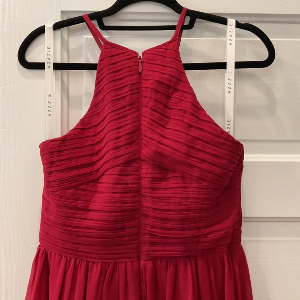 Azazie Red Bridesmaid Dress Size A8 - Picture 3 of 13